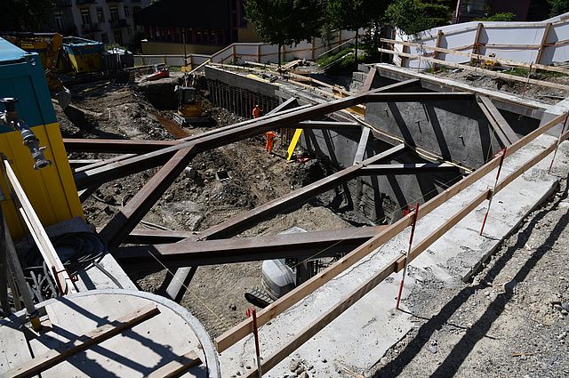 Die Baugrubensicherung der Baustelle Rigiplatz in Zürich